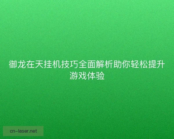 御龙在天挂机技巧全面解析助你轻松提升游戏体验