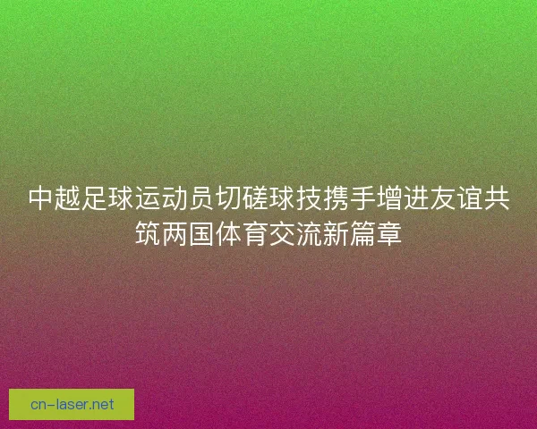中越足球运动员切磋球技携手增进友谊共筑两国体育交流新篇章